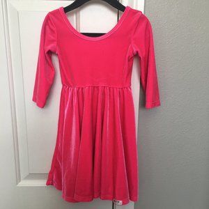 Worthy Threads hot pink velvet long sleeve dress